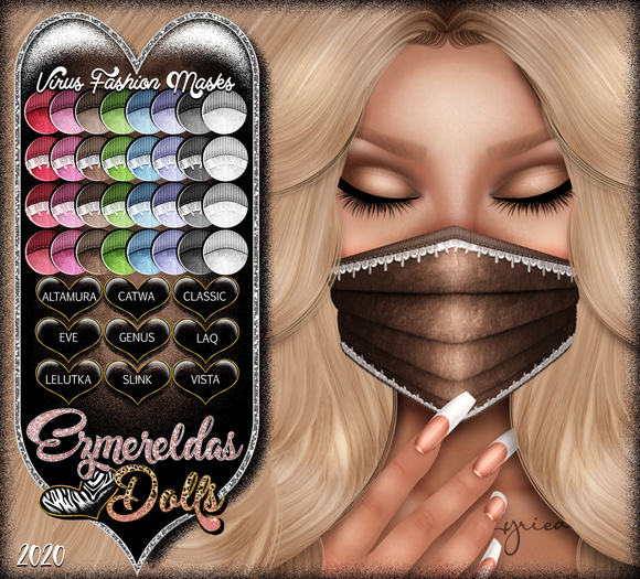 -{E's Dolls} Virus Fashion Masks {Crushed Velvet}{08-24-2020}