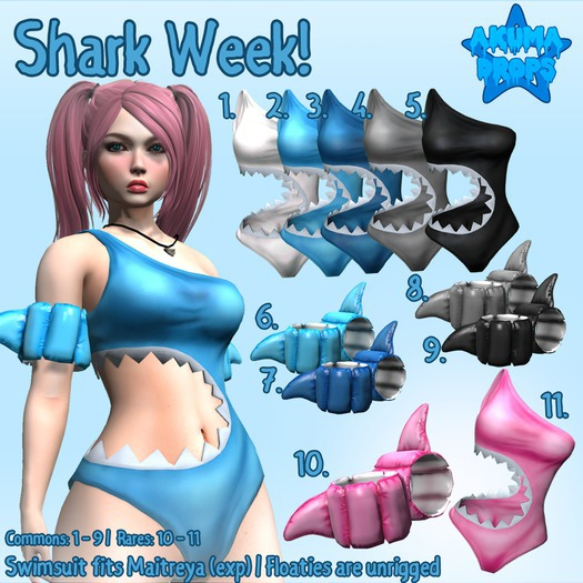 10. RARE [Akuma Drops] Shark Week! - Swimsuit - Pink [BOX]