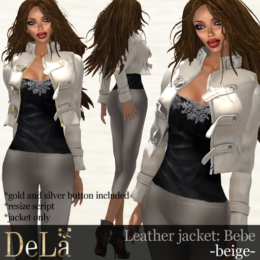 =DeLa*= Leather Jacket "Bebe" Beige