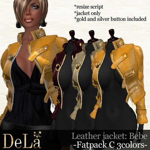 =DeLa*= Leather Jacket "Bebe" Fatpack C 3colors