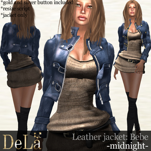 =DeLa*= Leather Jacket "Bebe" Midnight
