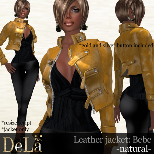 =DeLa*= Leather Jacket "Bebe" Natural