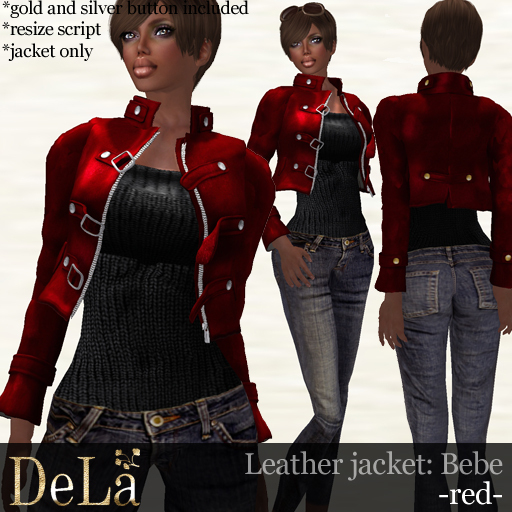 =DeLa*= Leather Jacket "Bebe" Red