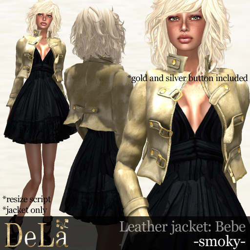 =DeLa*= Leather Jacket "Bebe" Smoke