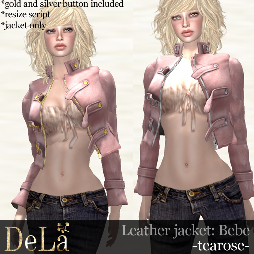 =DeLa*= Leather Jacket "Bebe" Tearose