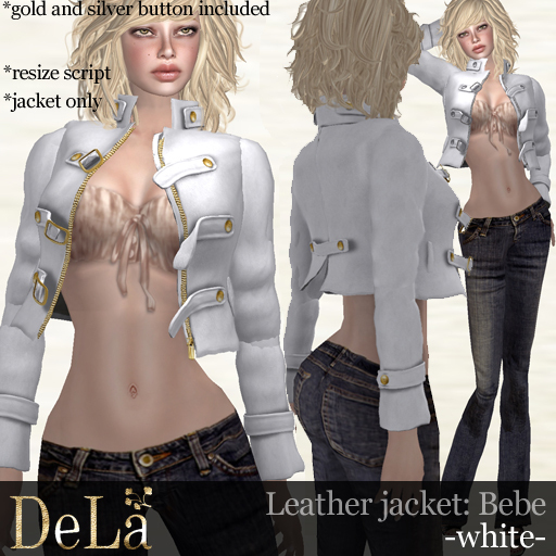 =DeLa*= Leather Jacket "Bebe" White