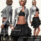 =DeLa*= Leather Jacket "Bebe" gray