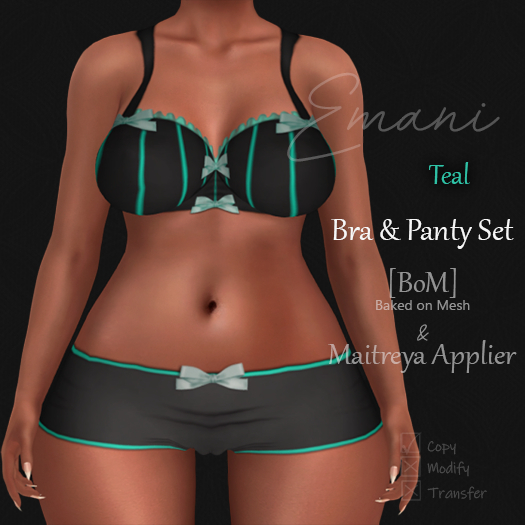 Emani - Bra & Panty Set (Teal)