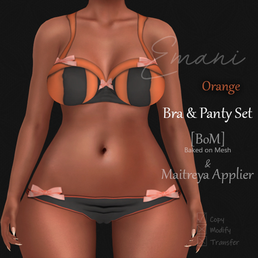 Emani - Bra & Panty Set (Orange)