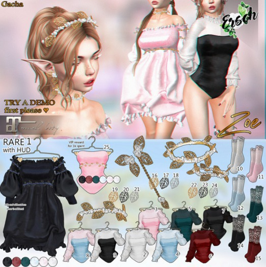 23. ERSCH - Zoe Gacha MAITREYA Choker and Legbelt Black