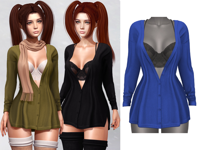 Mossu - Audrey.Cardigan - Electric Blue (Wear)