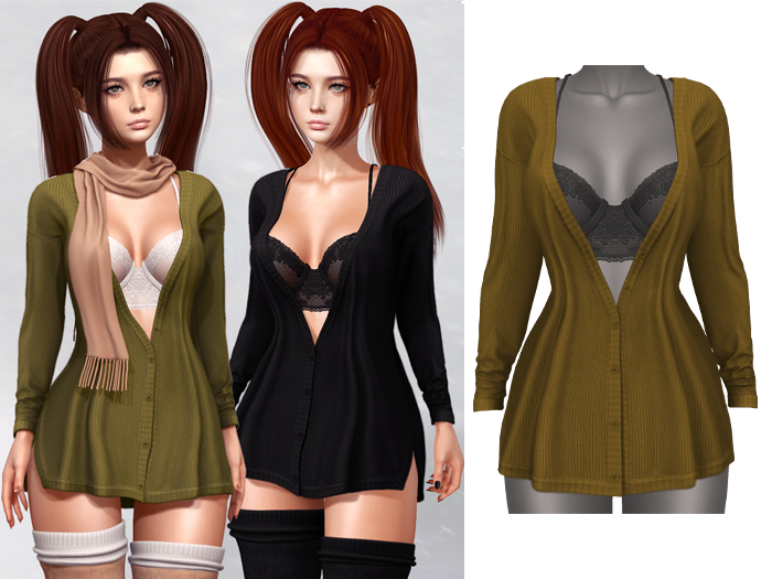 Mossu - Audrey Cardigan - Khaki