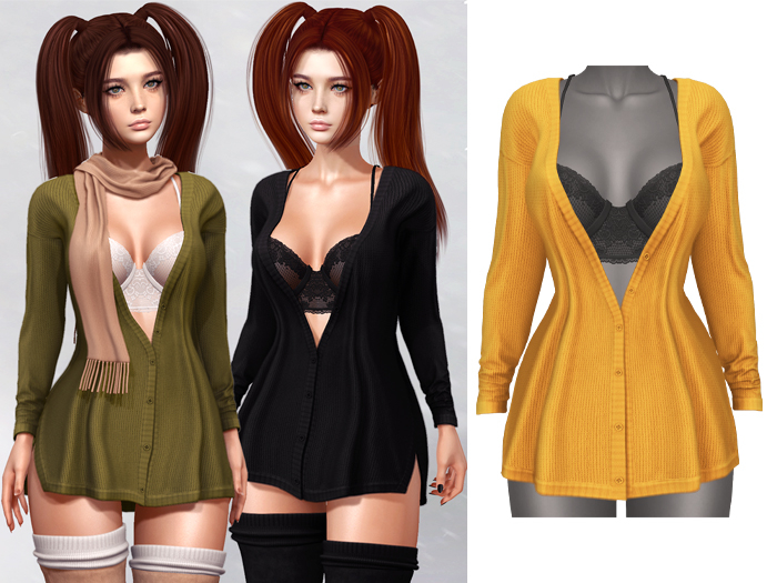 Mossu - Audrey Cardigan - Yellow