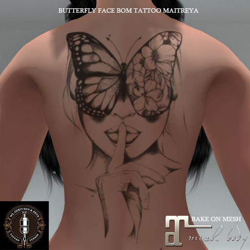 WL-Butterfly Face BOM  Tattoo 