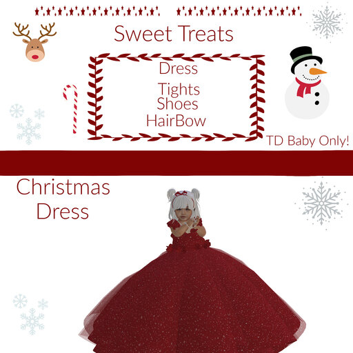Sweet Treats - Red Christmas snowflake dress- TD Baby-Boxed