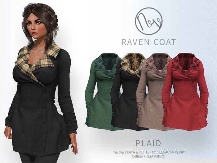 neve coat - raven plaid