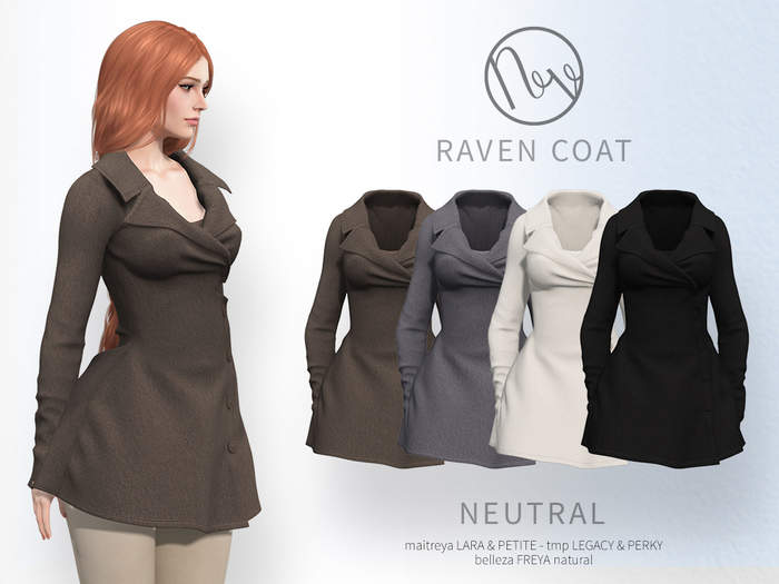 neve coat - raven nuetral