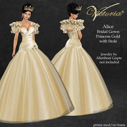 VictoriaV - Alice Princess Bridal Gown Gold