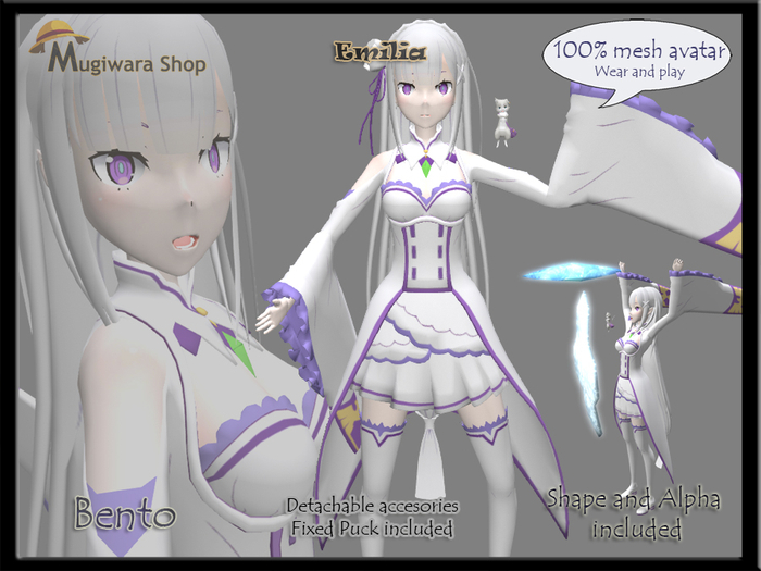 Avatar mesh Emilia Re:Zero (Bento)