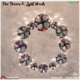 FCBTS - Mesh Pine Flowers & LightsWreath CB