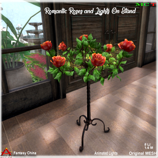 FCBTS - Mesh Romantic Roses and Lights On Stand CB