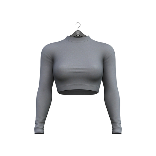 Little Fox - Turtleneck crop top // grey