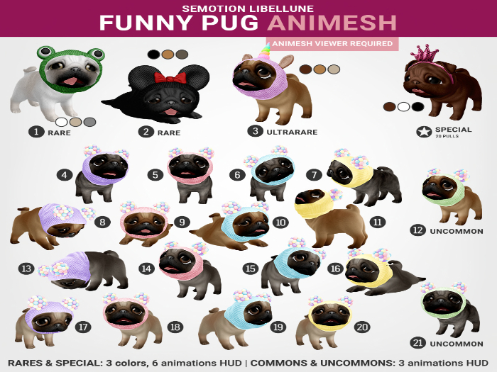 SEmotion Libellune Funny Pug Animesh #4