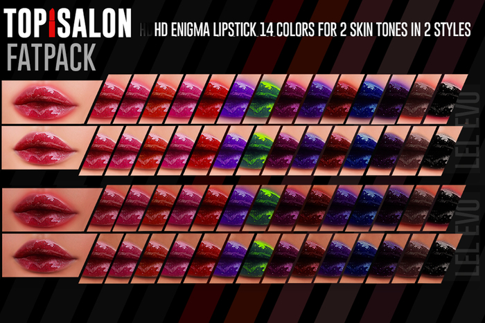 TOP1SALON - HD ENIGMA LIPSTICK (Lelutka Evolution) FATPACK