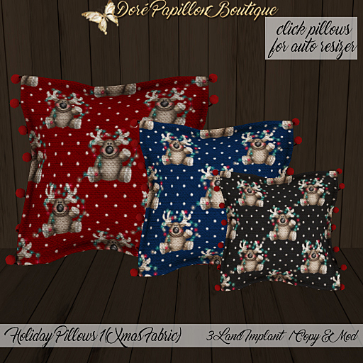 DPB Holiday Pillows 1 Xmas Fabric - No 6