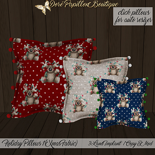 DPB Holiday Pillows 1 Xmas Fabric - No 7
