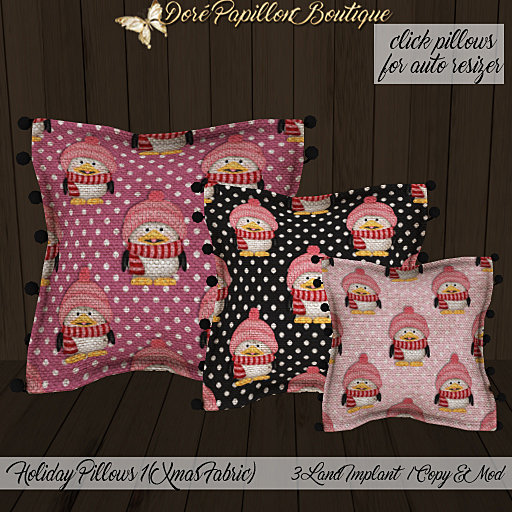 DPB Holiday Pillows 1 Xmas Fabric - No 8