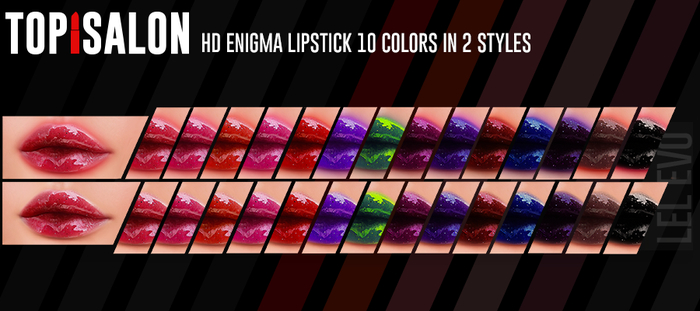 TOP1SALON - HD ENIGMA LIPSTICK (Lelutka Evolution) PALE