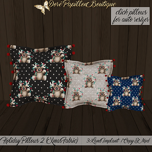 DPB Holiday Pillows 2 Xmas Fabric - No 6