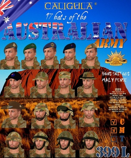 AUSTRALIAN ARMY 17 HATS