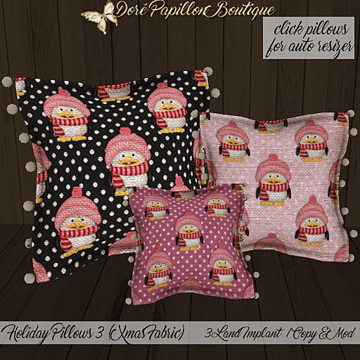 DPB Holiday Pillows 3 Xmas Fabric - No 1