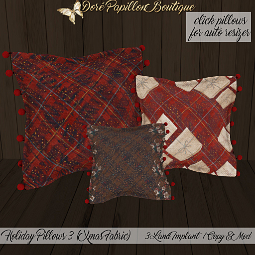 DPB Holiday Pillows 3 Xmas Fabric - No 2