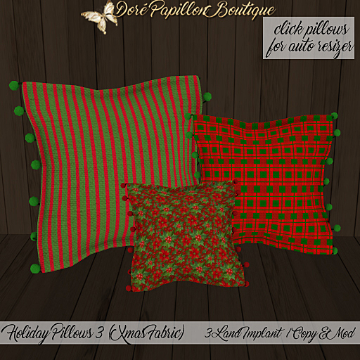 DPB Holiday Pillows 3 Xmas Fabric - No 3