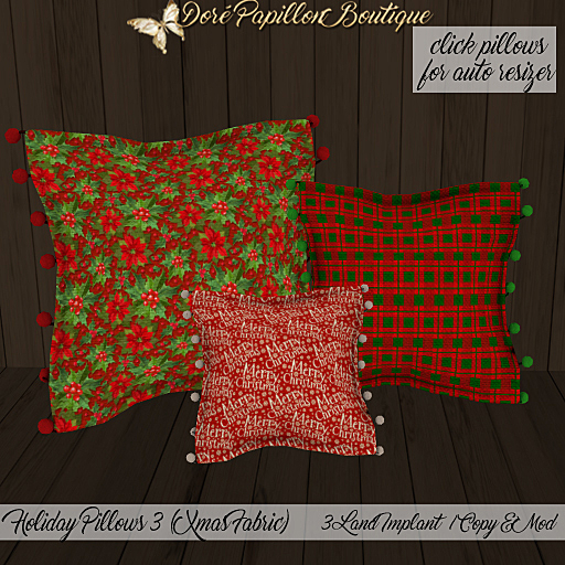 DPB Holiday Pillows 3 Xmas Fabric - No 4