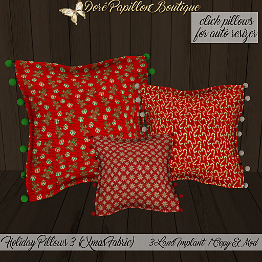 DPB Holiday Pillows 3 Xmas Fabric - No 5
