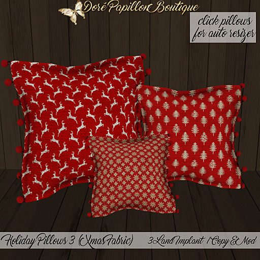 DPB Holiday Pillows 3 Xmas Fabric - No 6