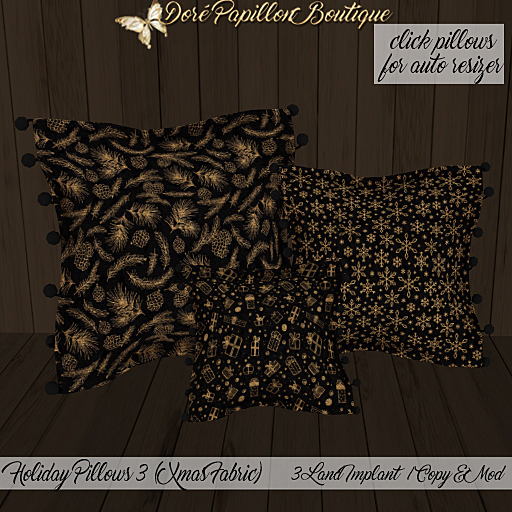 DPB Holiday Pillows 3 Xmas Fabric - No 8
