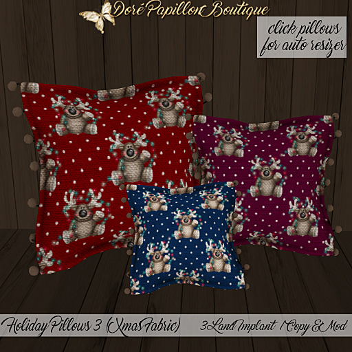 DPB Holiday Pillows 3 Xmas Fabric - No 9