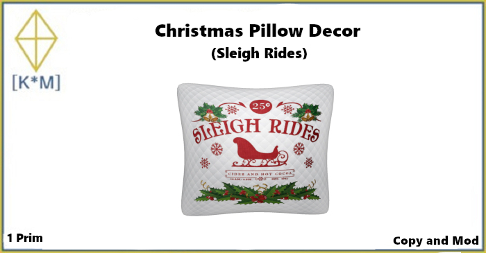 [K*M] Christmas Pillow Decor (Sleigh Rides)