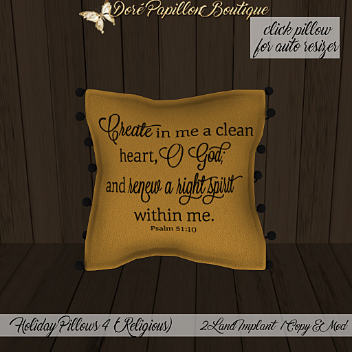 DPB Holiday Pillows 4 Religious Velvet - Clean Heart