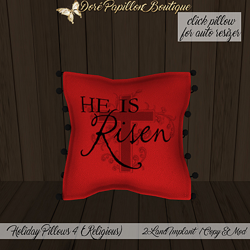 DPB Holiday Pillows 4 Religious Velvet - He is Risen