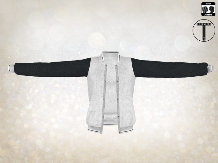 Tweenster Letterman Jacket White - Delivery HUD