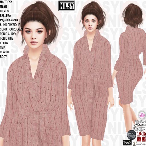 CABLE KNIT ROBE,ALL BODIES