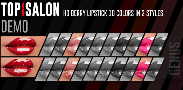 TOP1SALON - HD BERRY LIPSTICK (Genus) DEMO