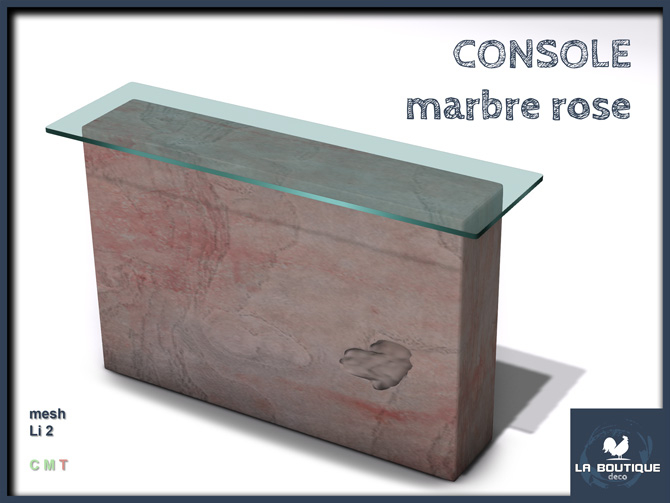 LA BOUTIQUE - console marbre rose