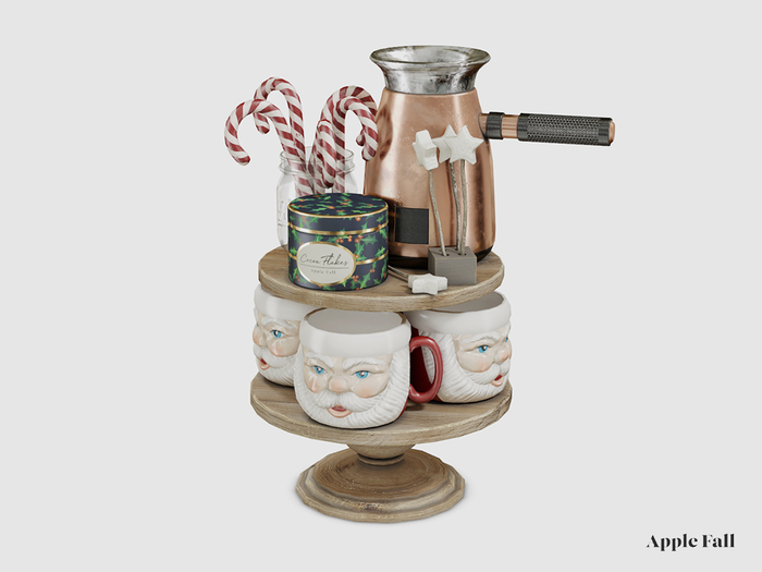 Apple Fall Happy Santa Hot Cocoa Station (Box)